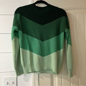 Green Chevron Knit Sweater